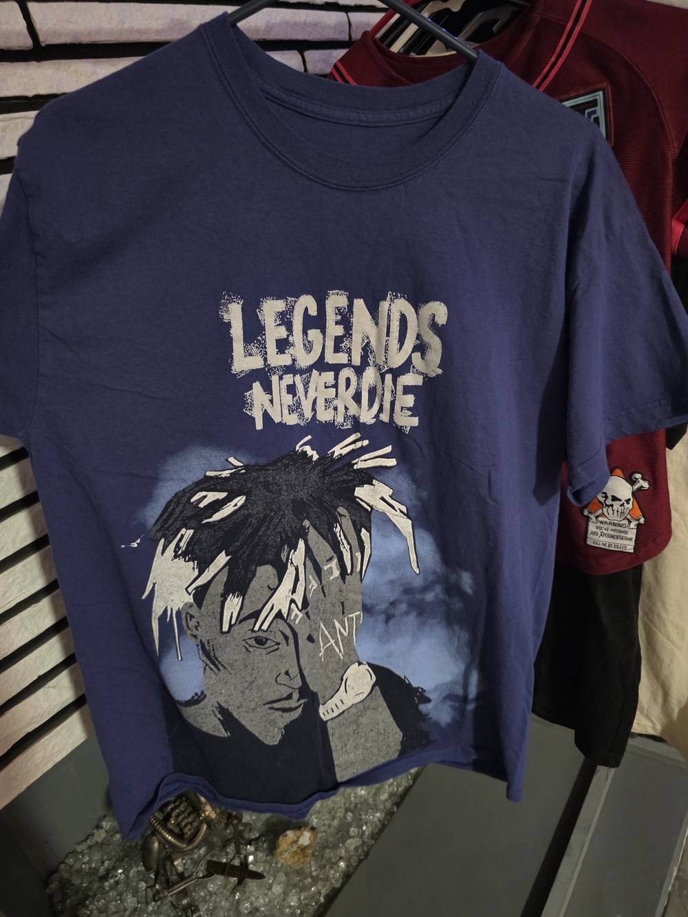 999 Juice WRLD Legends Never Die Portrait T Shirt Blue Large